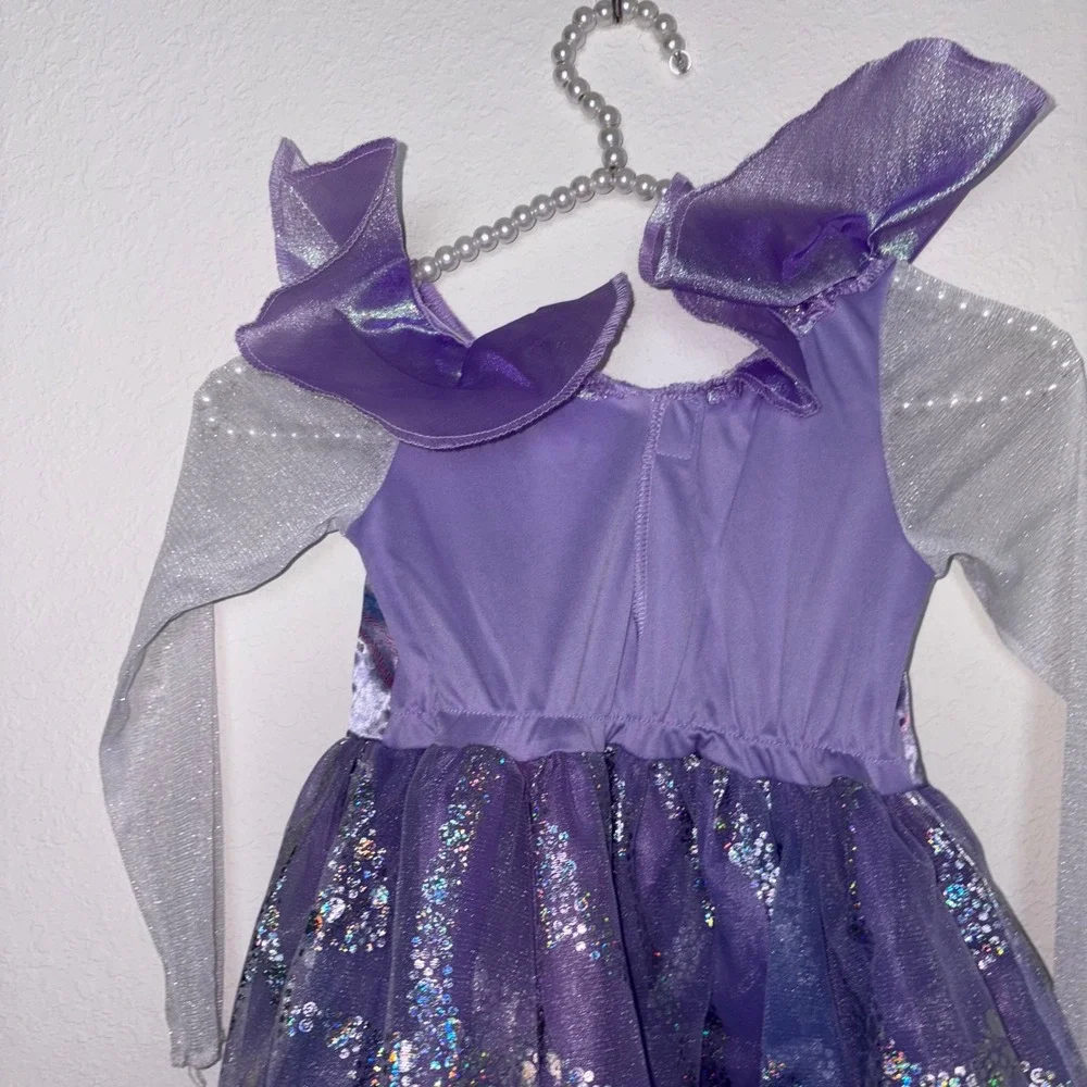 Wicked Kids Costume Dress Purple Silver Glitter Sparkle Size XS/TP 3T4T